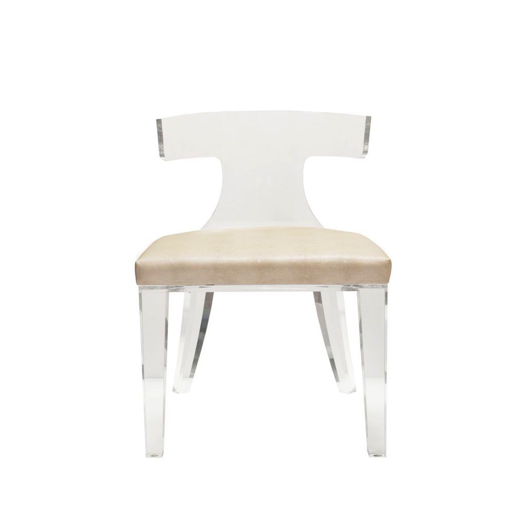 Duke Acrylic and Beige Chair by Worlds Away