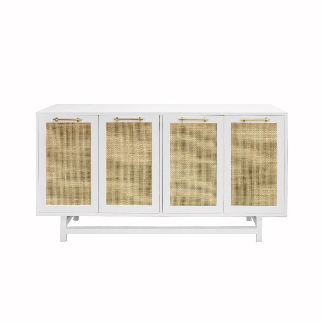 Macon White Cabinet with Cane Door Fronts