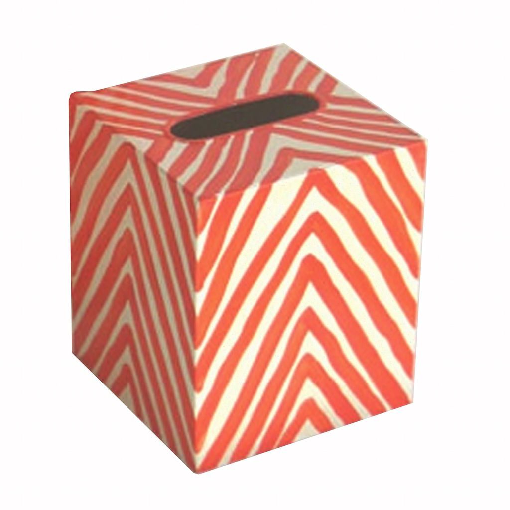 Orange & Cream Zebra Tissue Box Cover