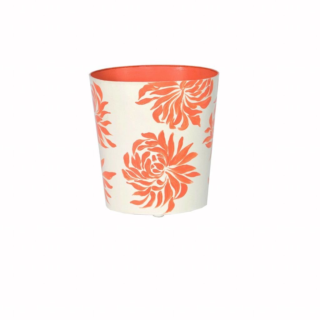 Dahlia Orange & Cream Wastebasket
