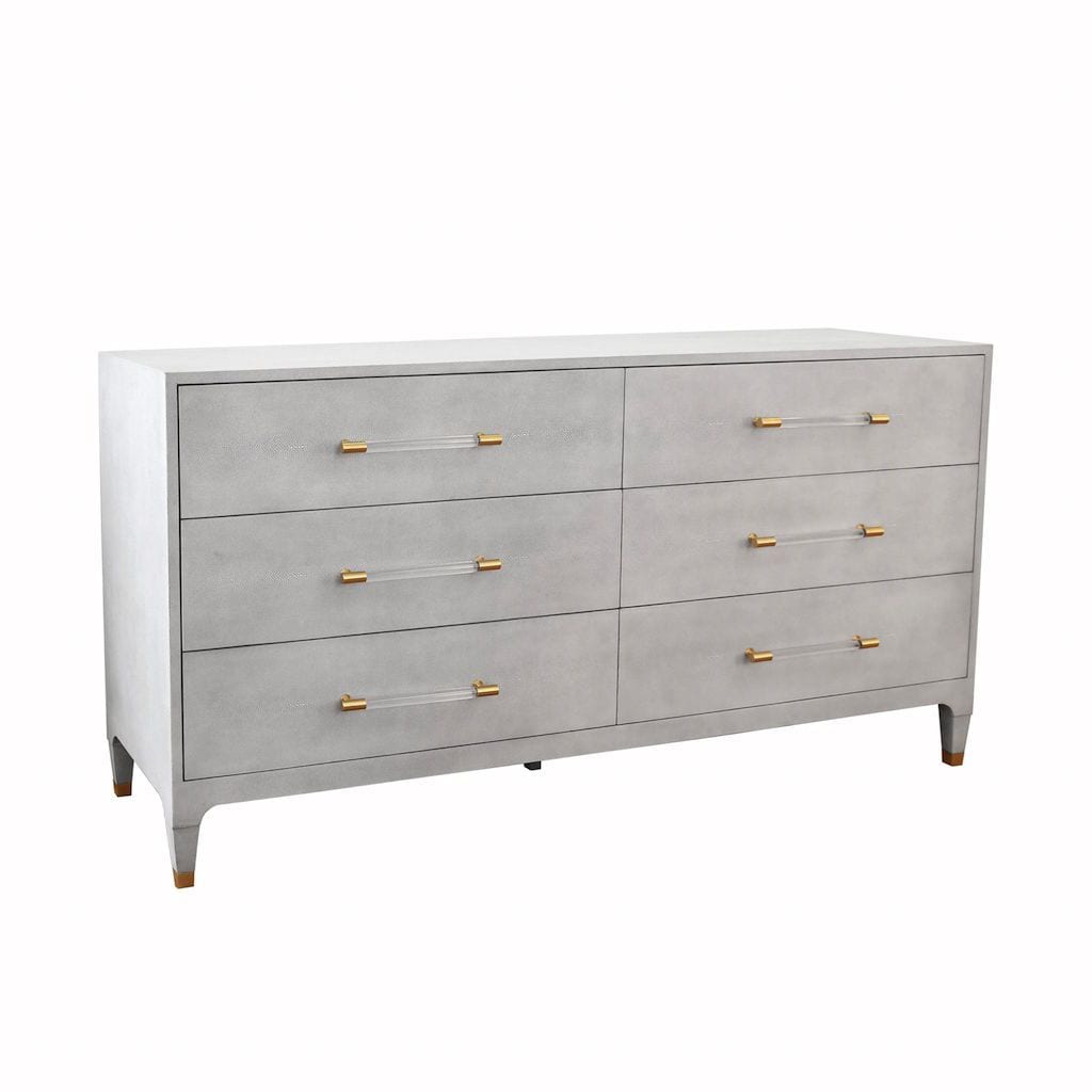 Maren Light Grey 6-Drawer Dresser by Worlds Away