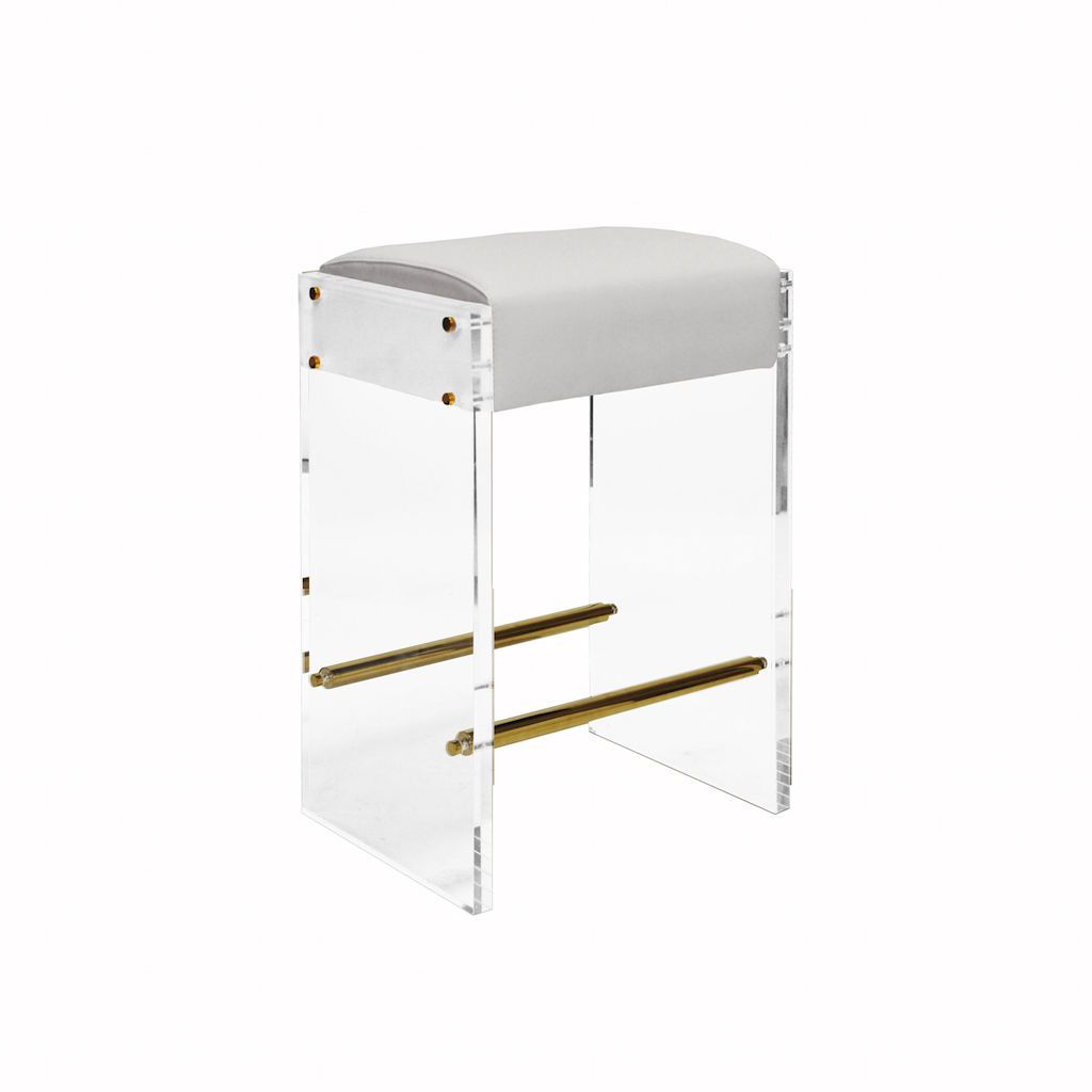 Indy Acrylic & White Vinyl Counter Stool