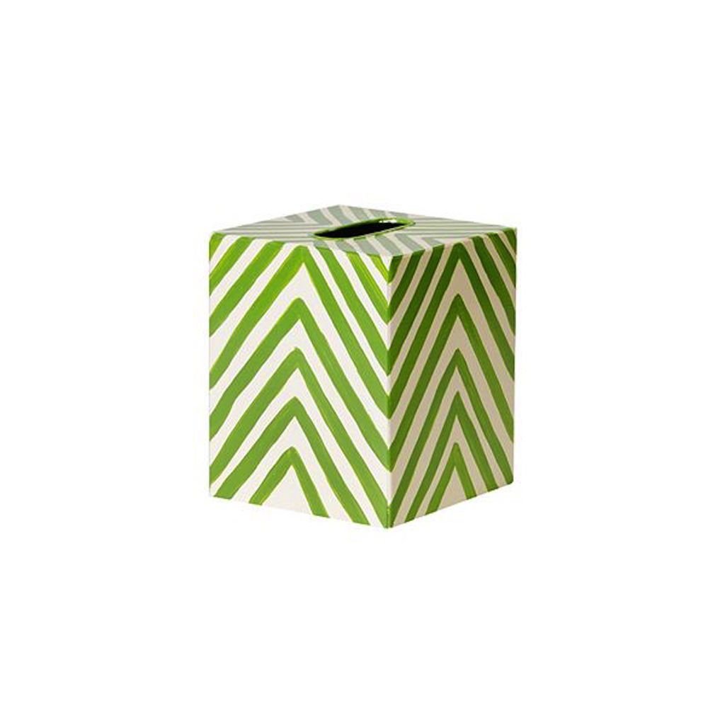 Green & Cream Zebra Tissue Box Cover