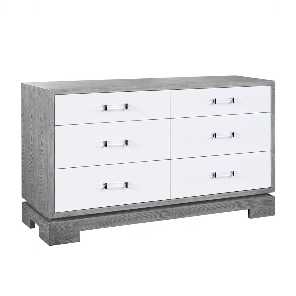 Crawford Grey Cerused Oak 6 Drawer Chest