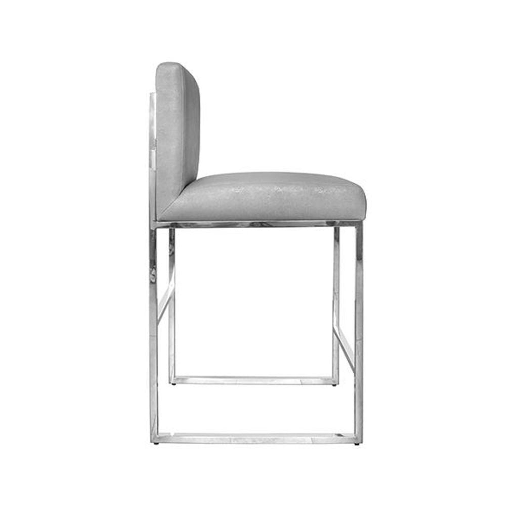 Kingston Grey Shagreen & Nickel Counter Stool