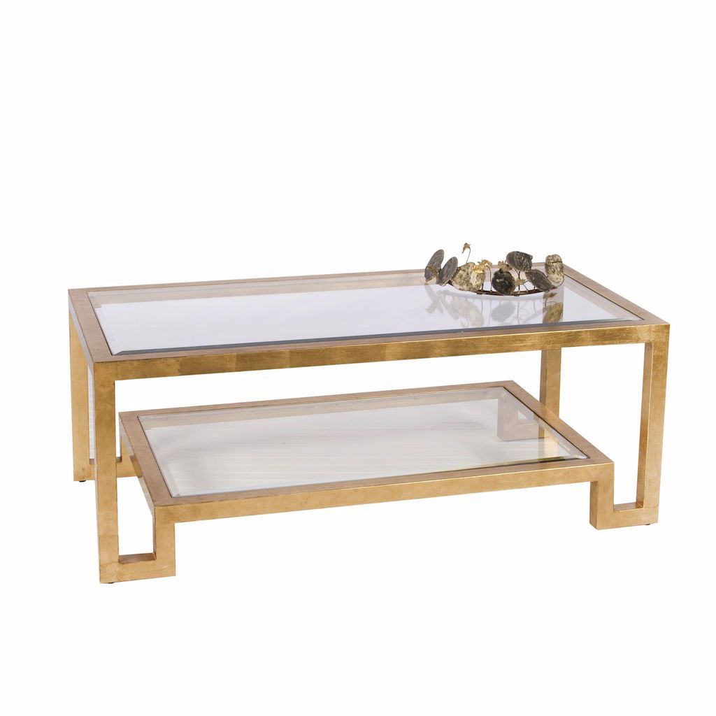 Winston 2 Tier Gold Coffee Table by Worlds Away