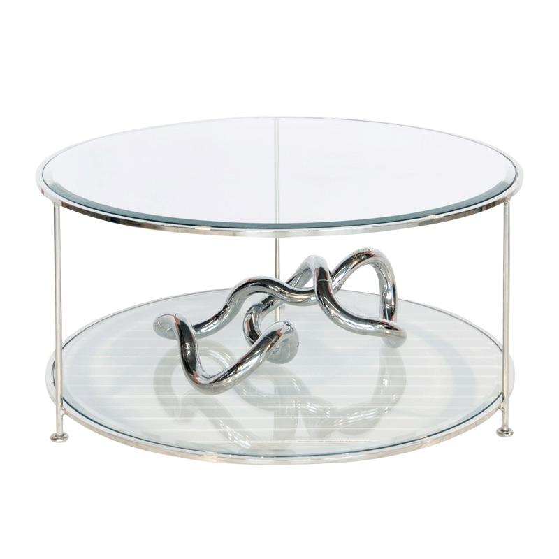 Rollo Nickel Coffee Table by Worlds Away