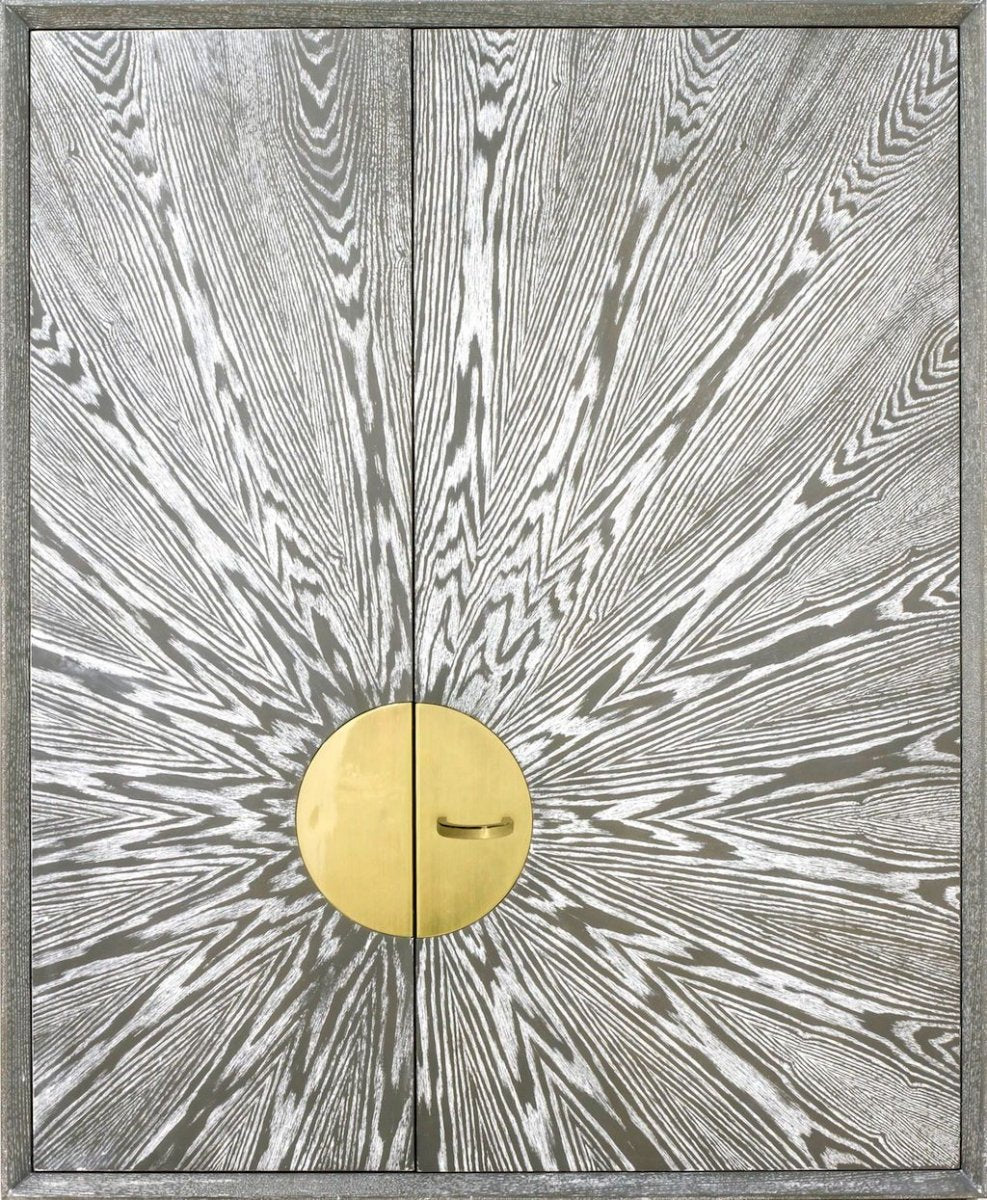 Luna Grey Cerused Oak Bar Cabinet