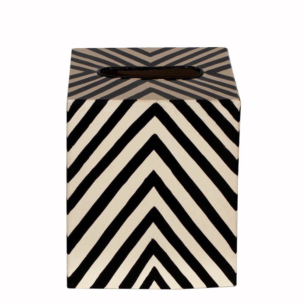 Zebra Tissue Box Cover by Worlds Away