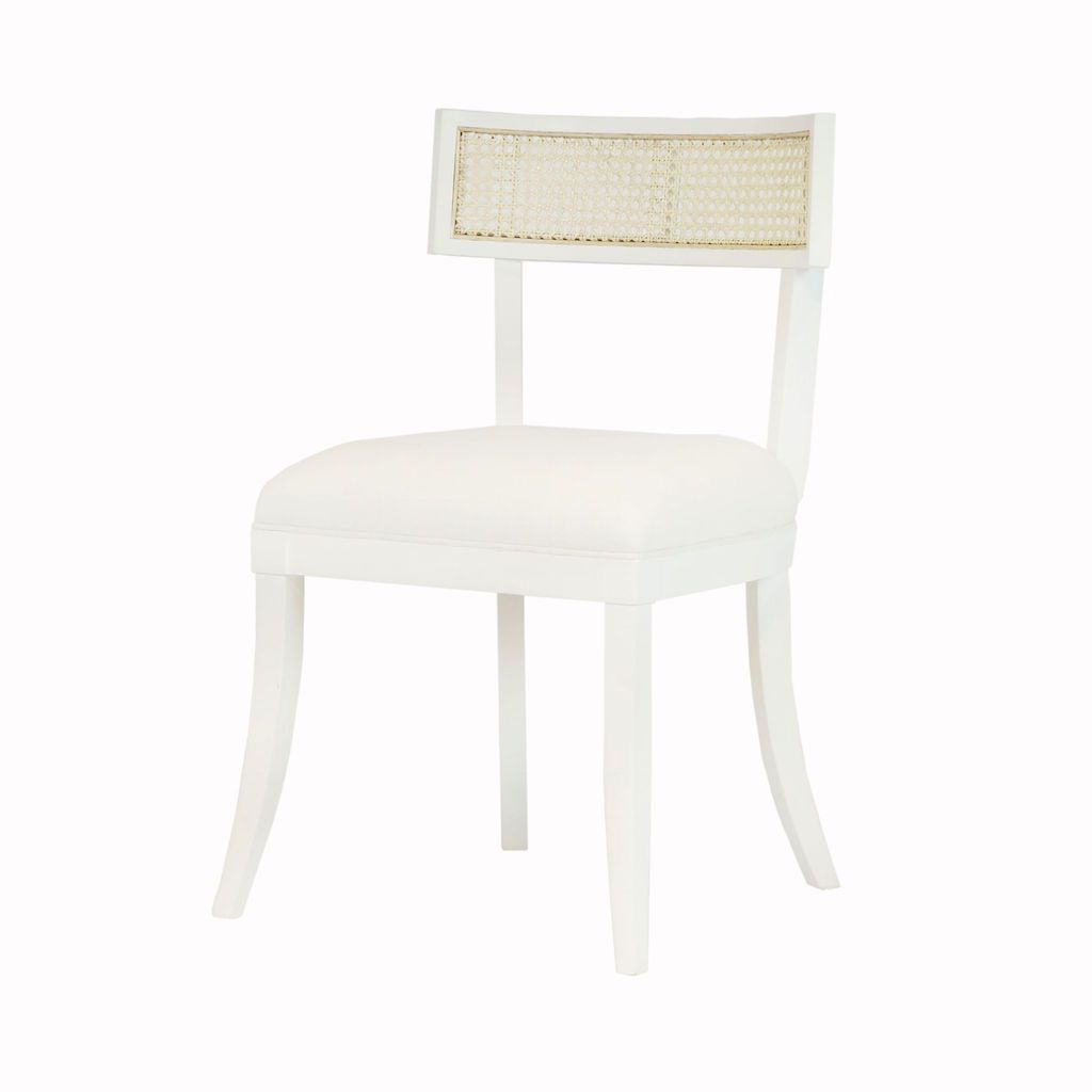 Britta White Klismos Dining Chair by Worlds Away