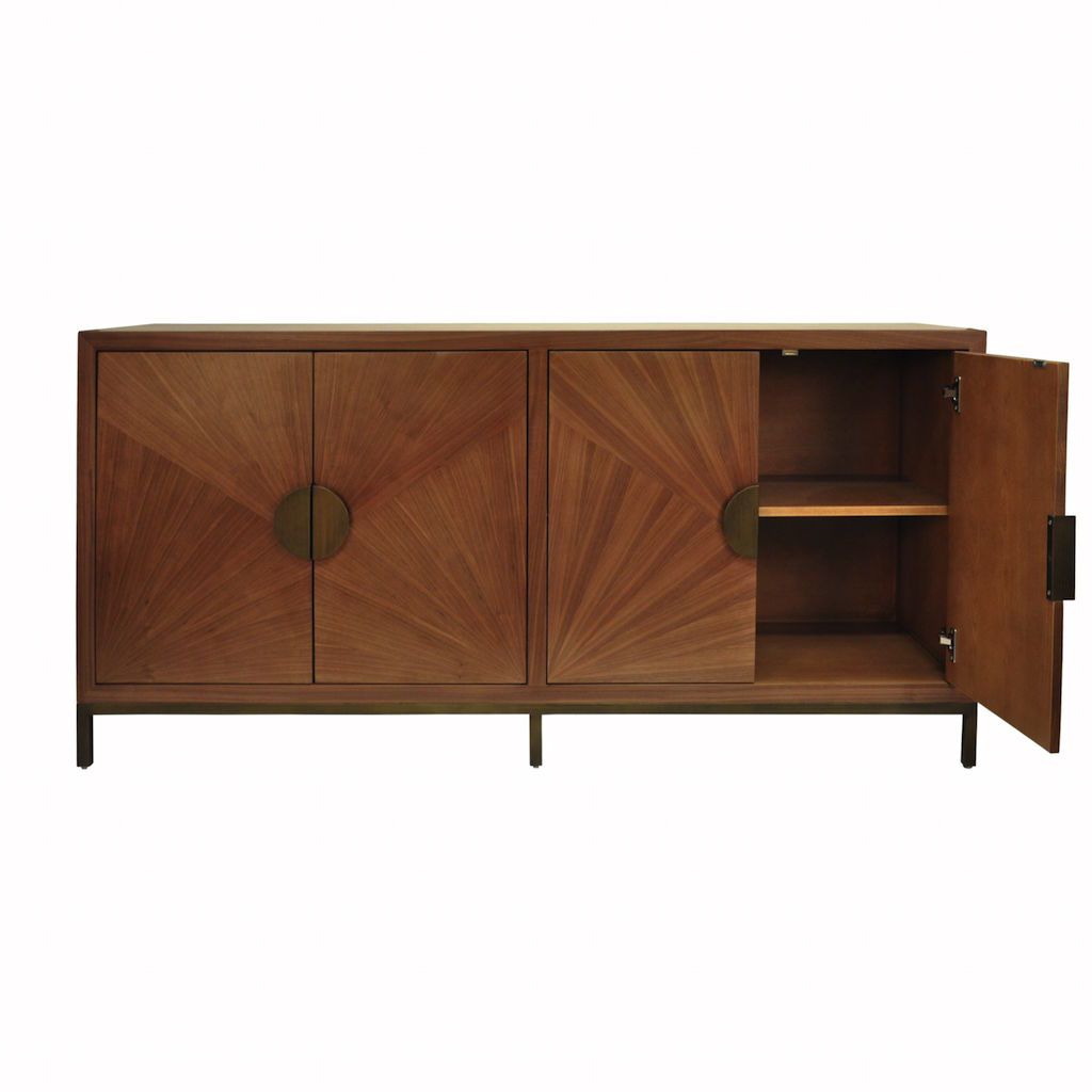 Emory Walnut Cabinet with Bronze Legs & Hardware