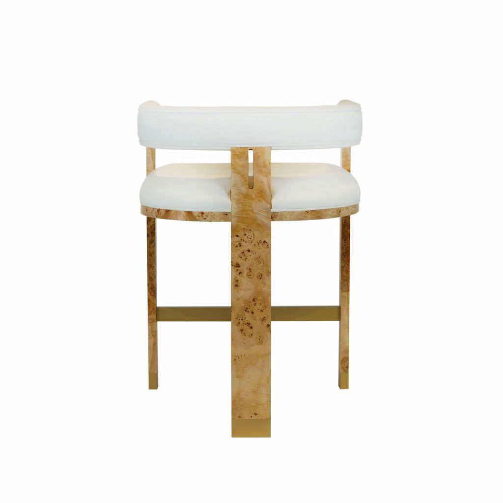 Cruise Burl Wood Accent Counter Stool by Worlds Away