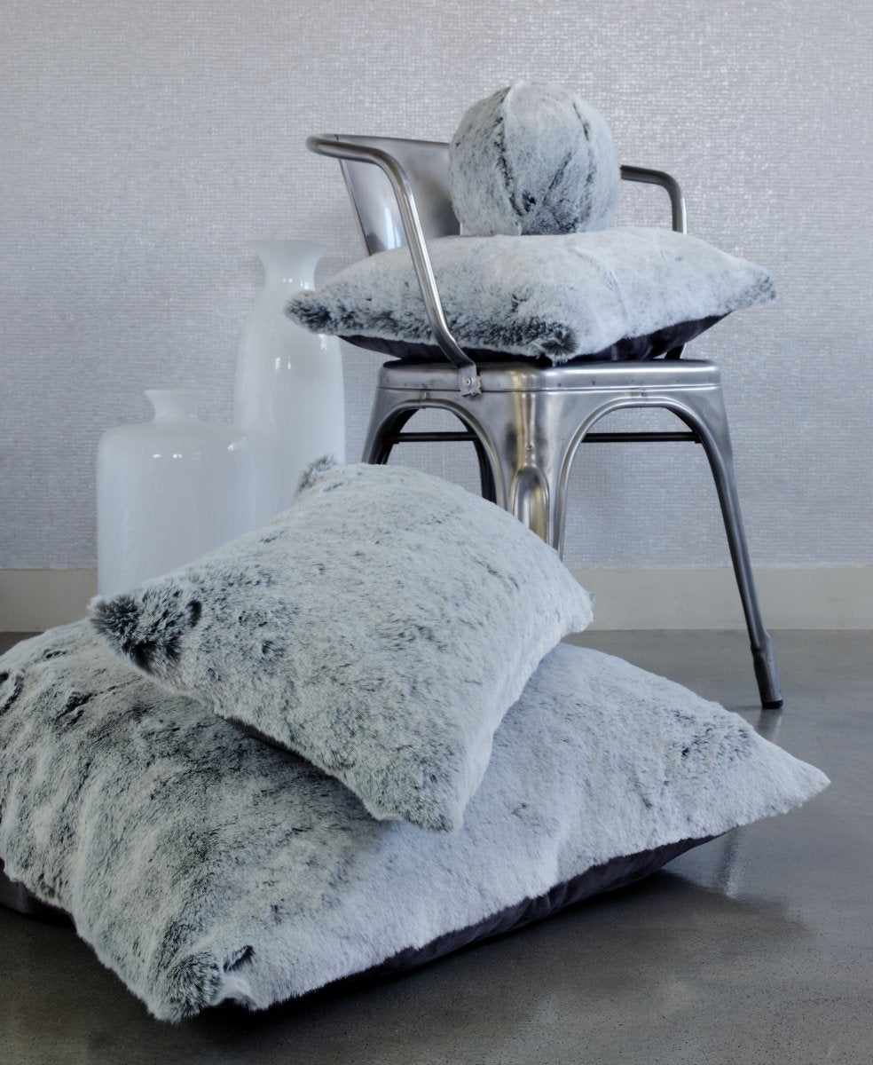 Glacier Faux Fur Lumbar Pillow by Evelyne Prélonge