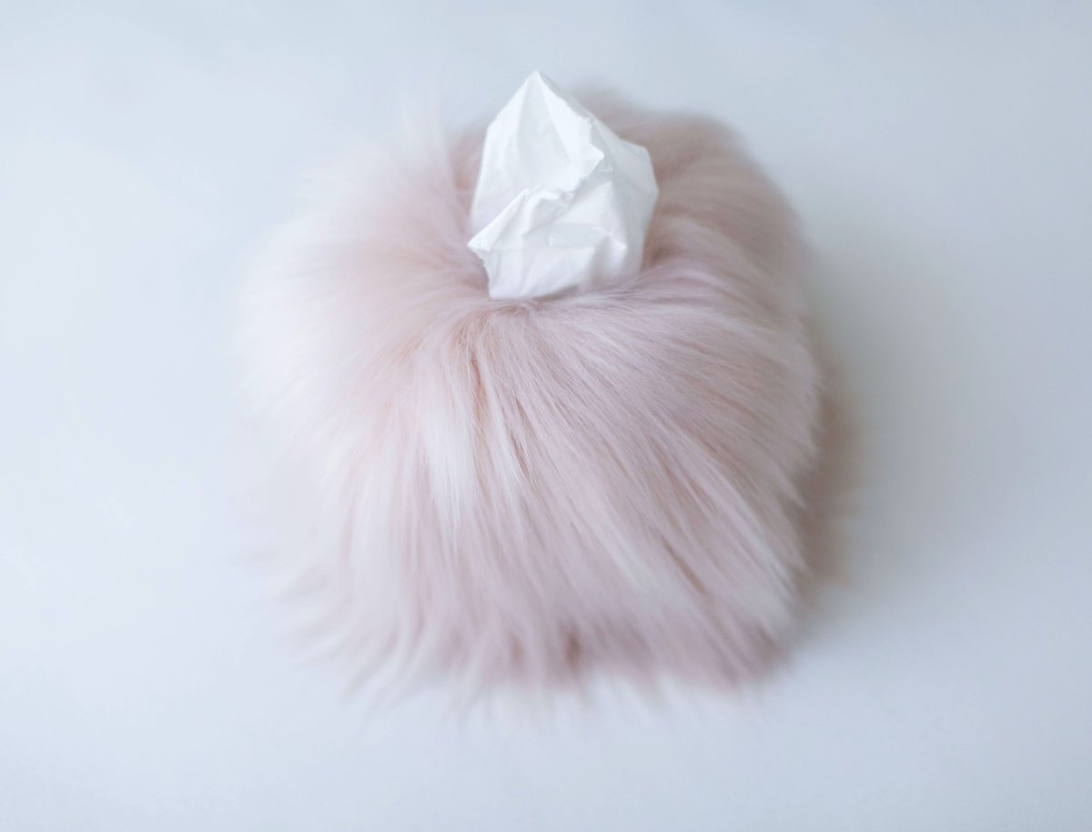 Himalaya Blush Faux Fur Tissue Box Cover
