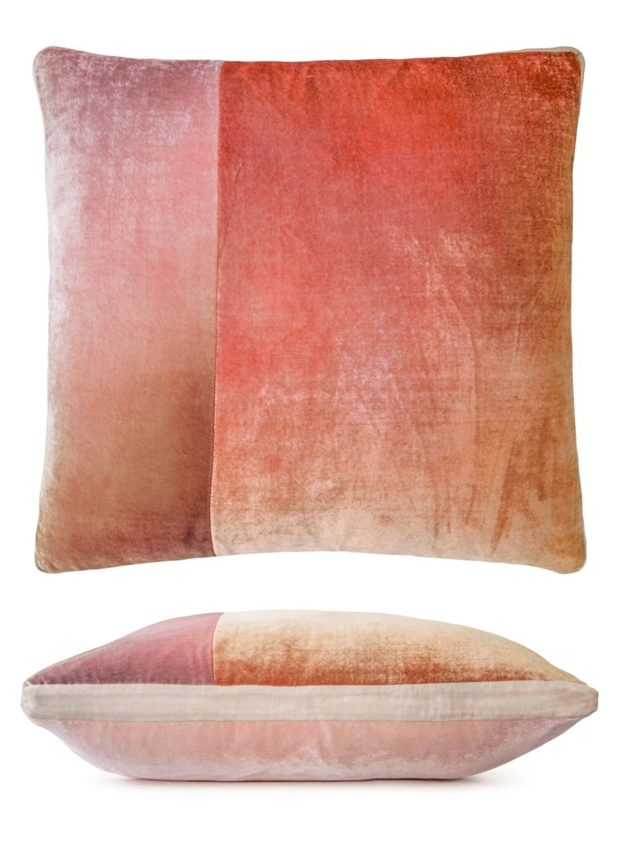 Blush Velvet Color Block Pillow by Kevin O'Brien Studio