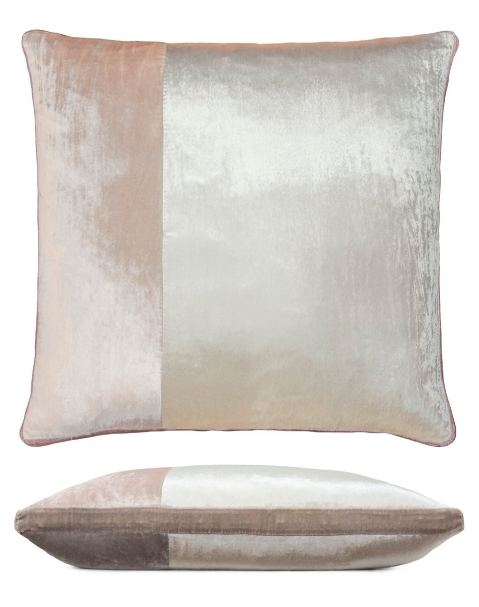 Pearl Velvet Color Block Pillow by Kevin O'Brien Studio