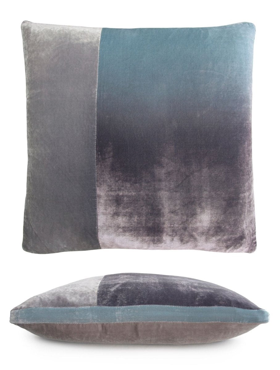 Robin's Egg Velvet Color Block Pillow by Kevin O'Brien Studio