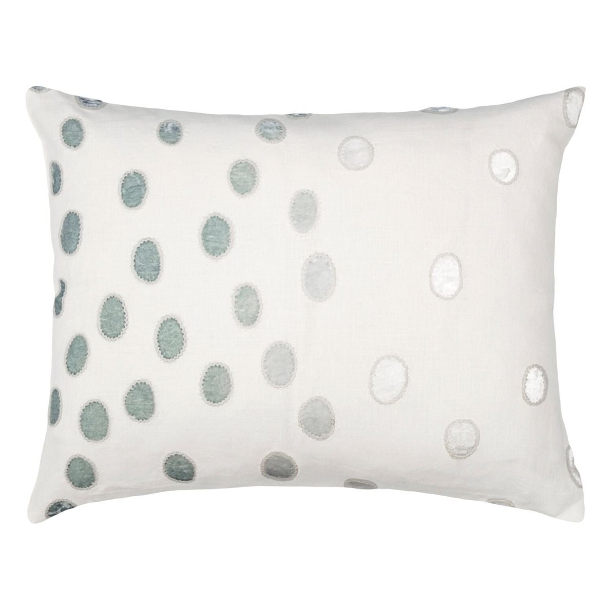 Sage & White Ovals Velvet Appliqué Pillows