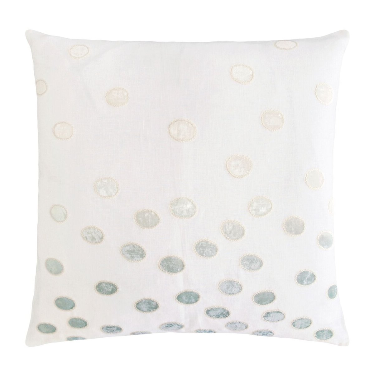 Sage & White Ovals Velvet Appliqué Pillows