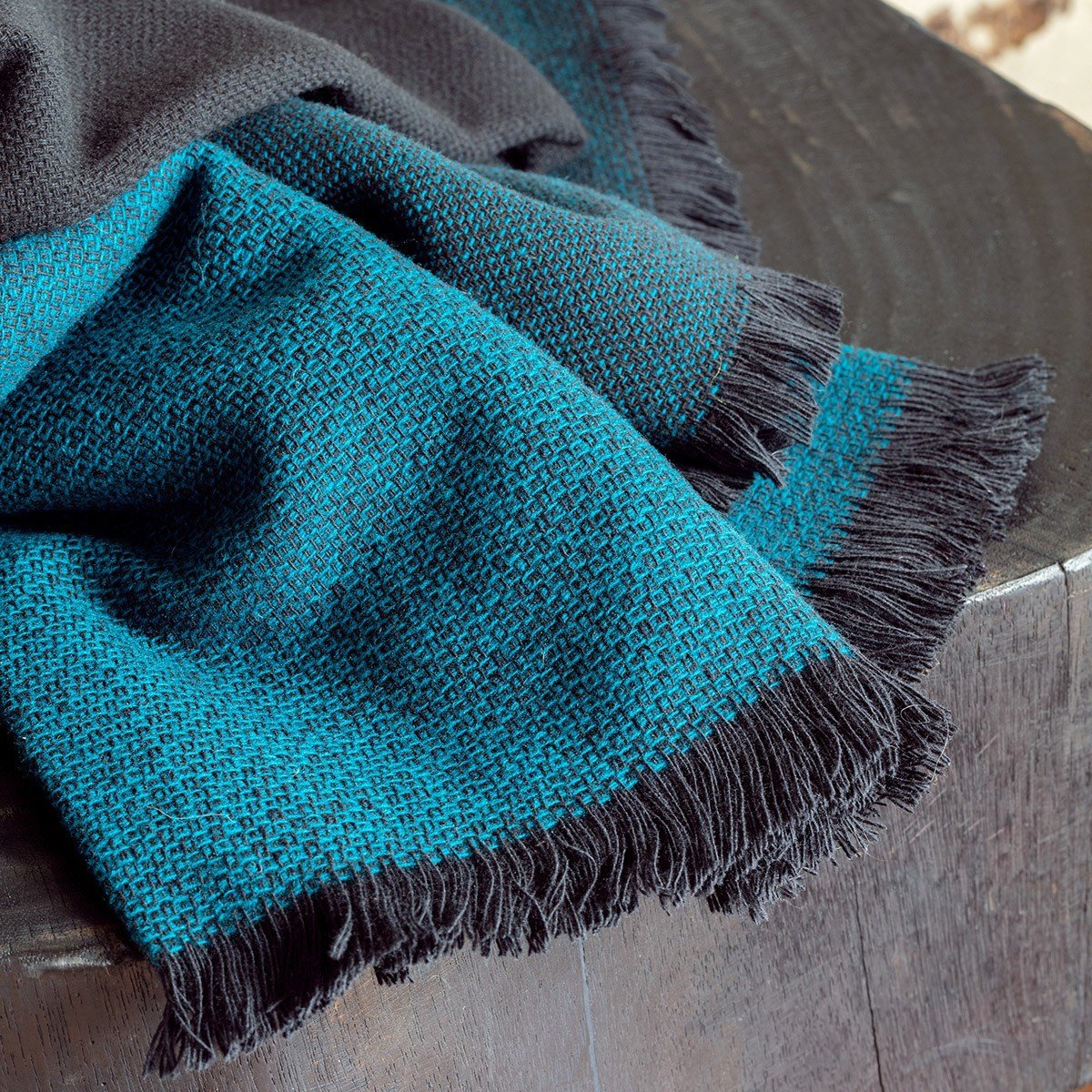 Duo Lagoon Throw by Le Jacquard Français