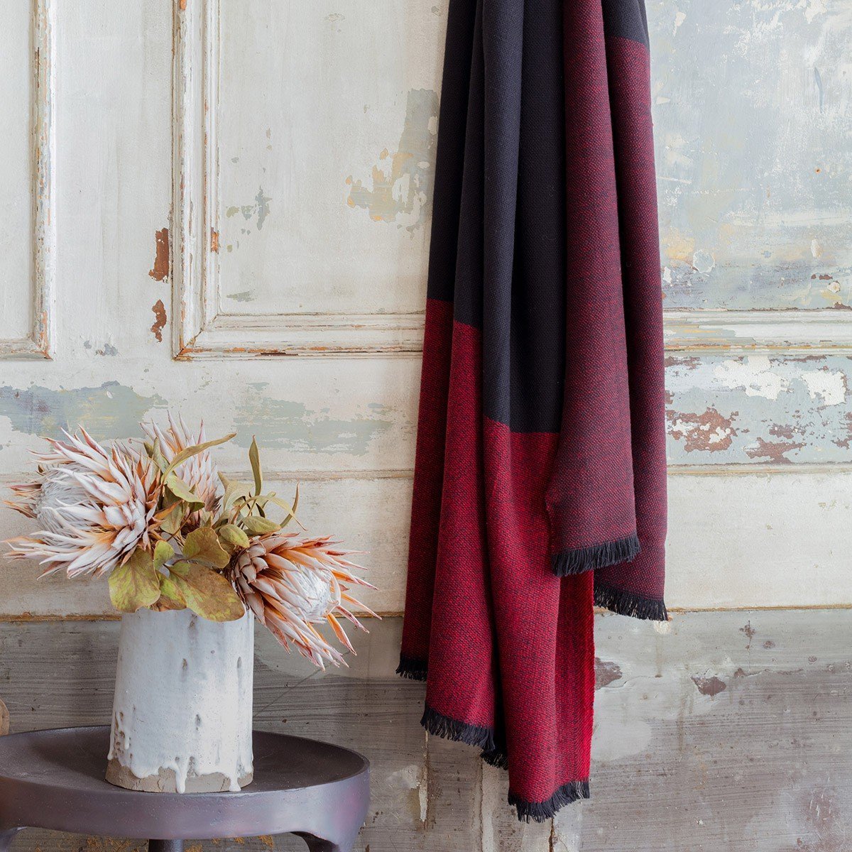 Duo Plum Throw by Le Jacquard Français