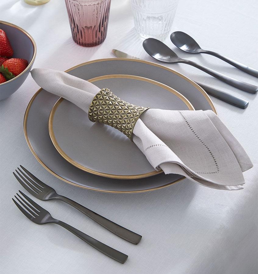 Facet Gold Napkin Rings by Sferra