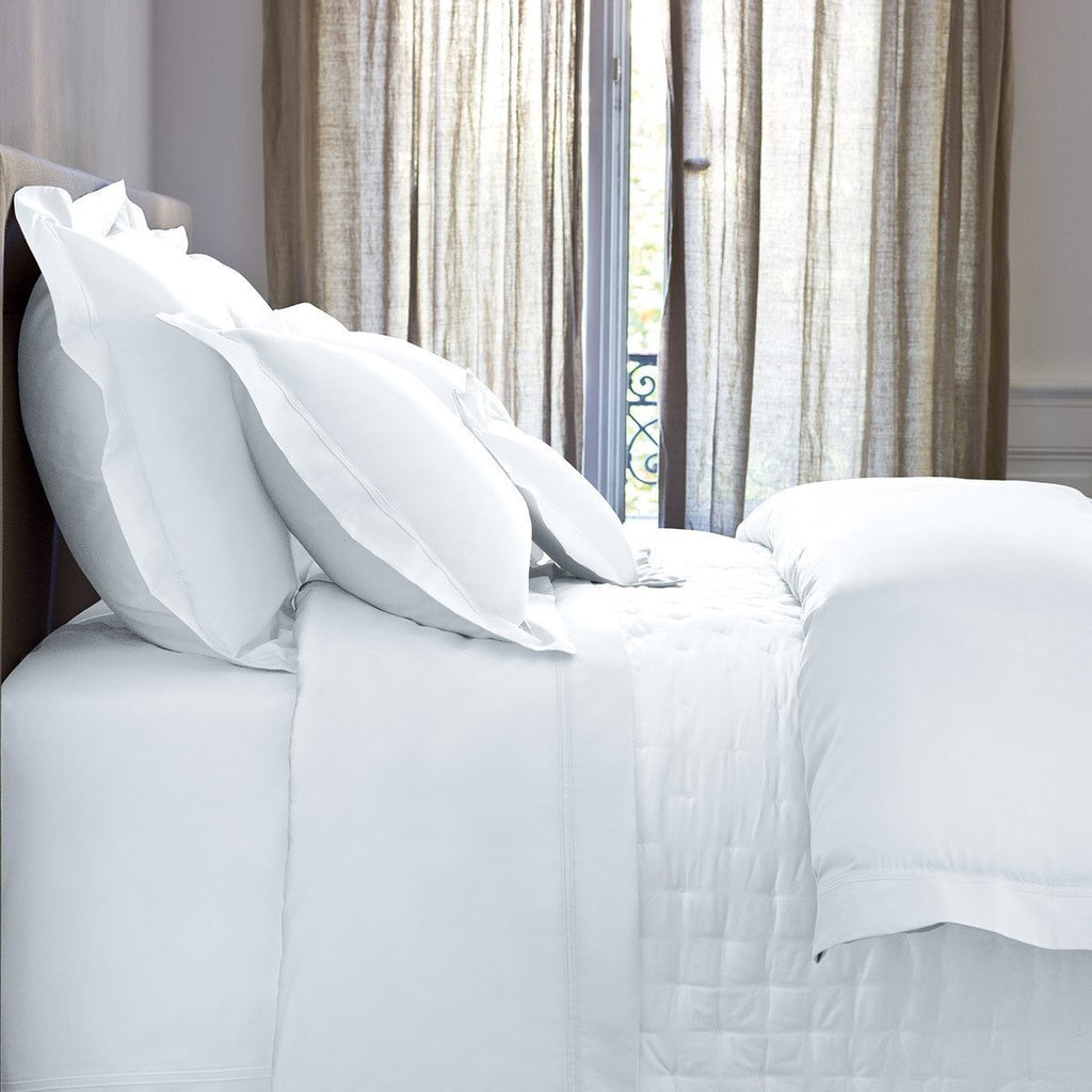 Triomphe Blanc Quilted Coverlet by Yves Delorme