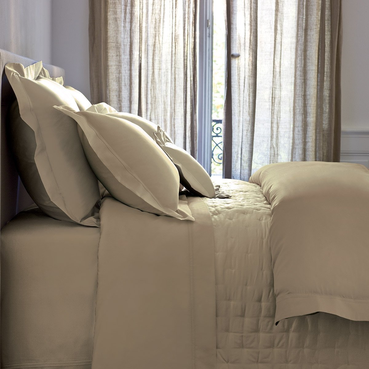 Triomphe Pierre Quilted Coverlet by Yves Delorme