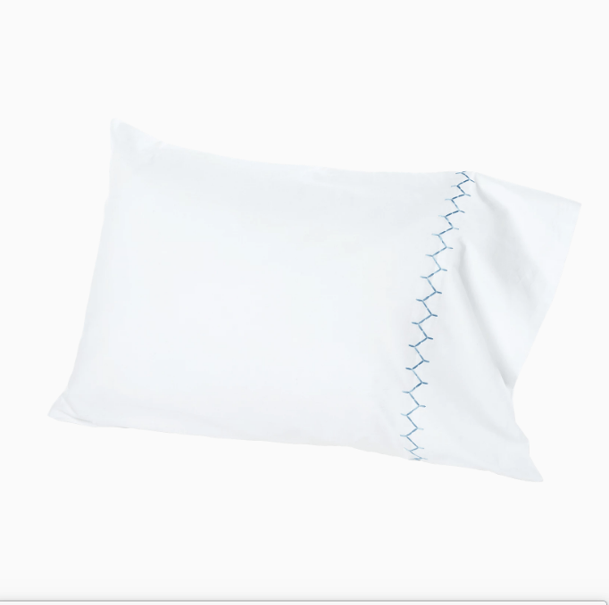 Stitched Light Indigo Sheet Sets by John Robshaw