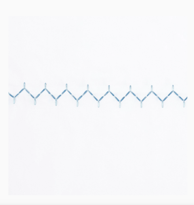 Stitched Light Indigo Sheet Sets by John Robshaw