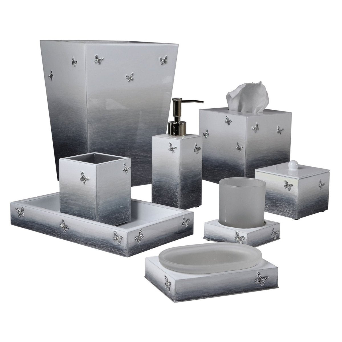 Breeze Ombre Gray and Silver Bath Accessories by Mike + Ally