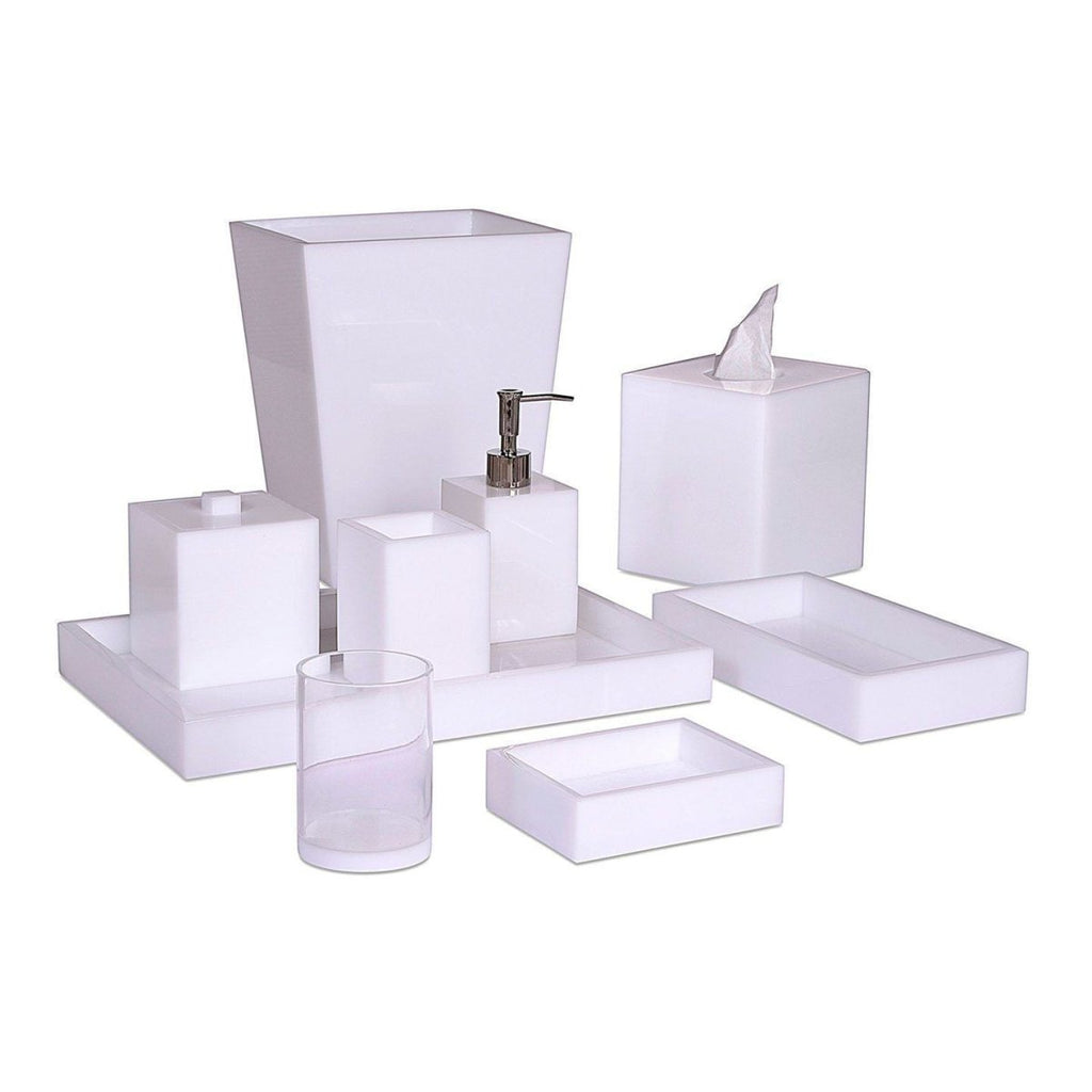 Ice White Lucite Bath Accessories by Mike + Ally