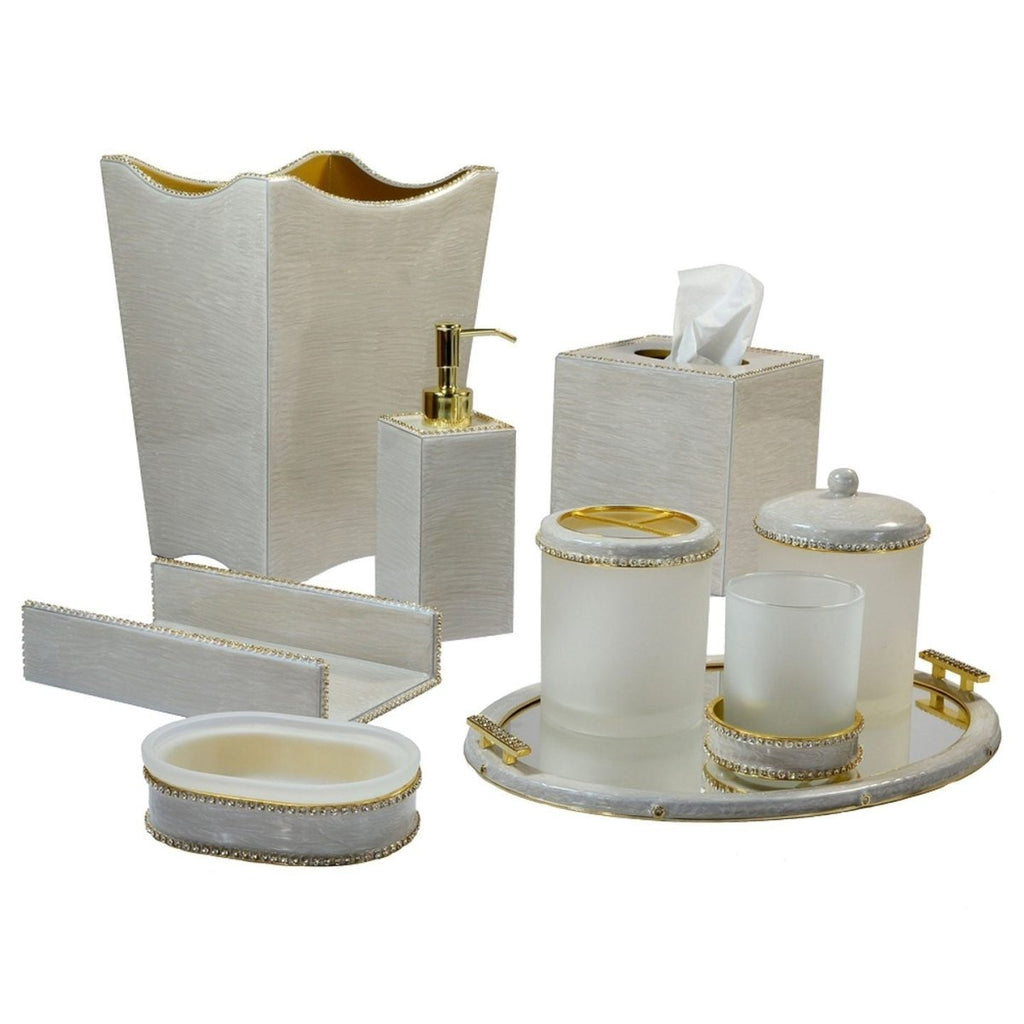 Audrey Bath Accessories w. Gold Trim by Mike + Ally