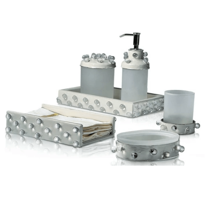 Roxy Gravel & Silver Bath Accessories by Mike + Ally