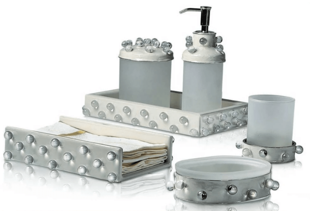 Roxy Gravel & Silver Bath Accessories by Mike + Ally