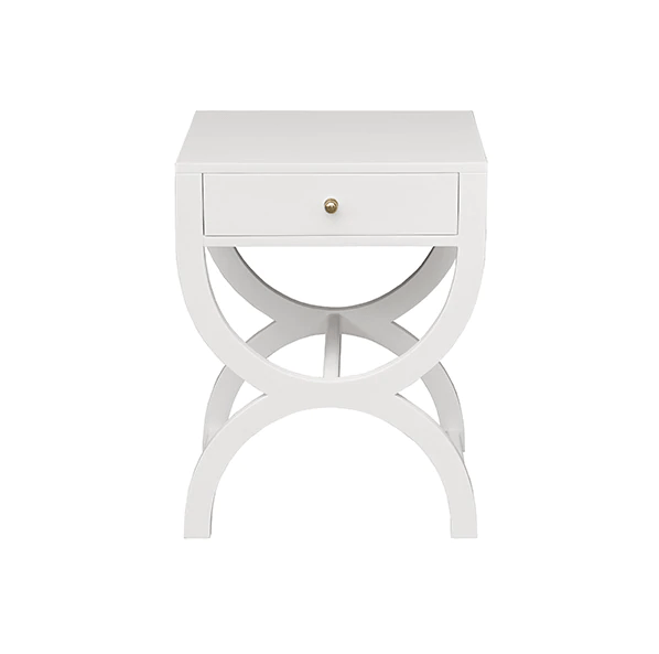 Alexis White Side Table by Worlds Away