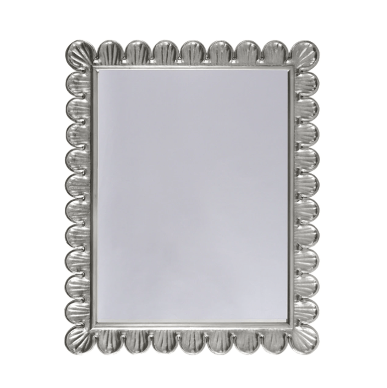 Eliza Silver Scalloped Mirror by Worlds Away