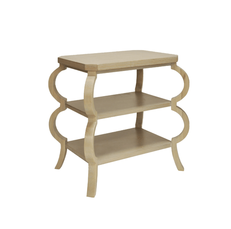 Olive Cerused Oak 3 Tier Side Table by Worlds Away