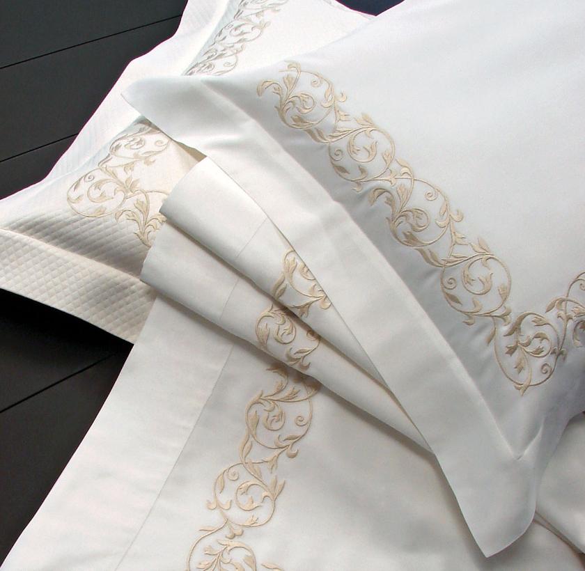 Ramages Embroidery Bedding by Dea Linens