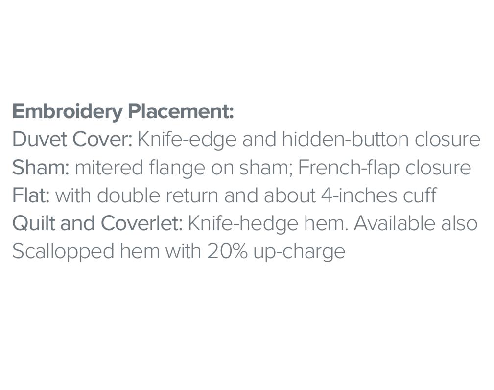 Sole Embroidery Bedding by Dea Linens