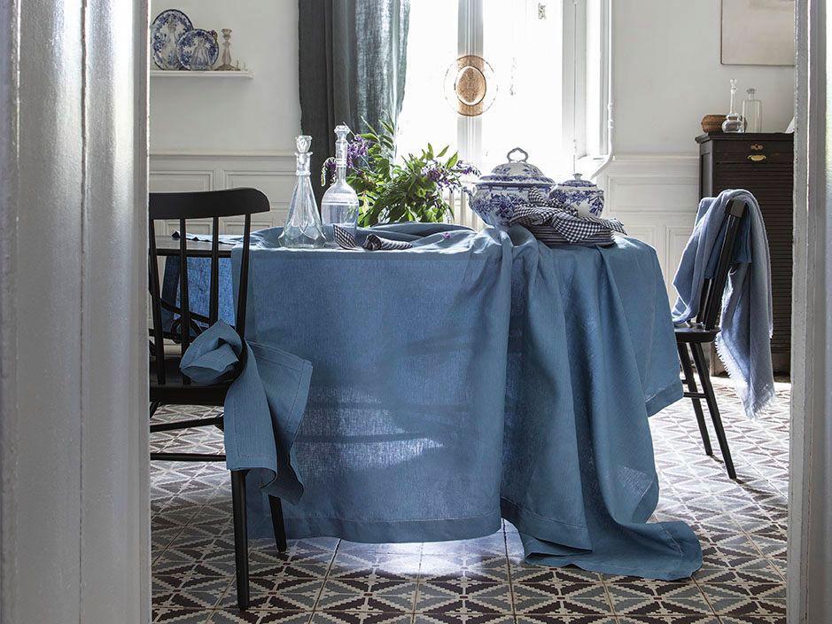 Florence Aegean Blue Table Linens by Alexandre Turpault