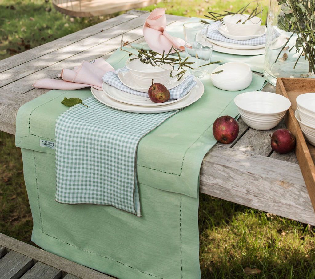 Florence Sage Green Table Linens by Alexandre Turpault