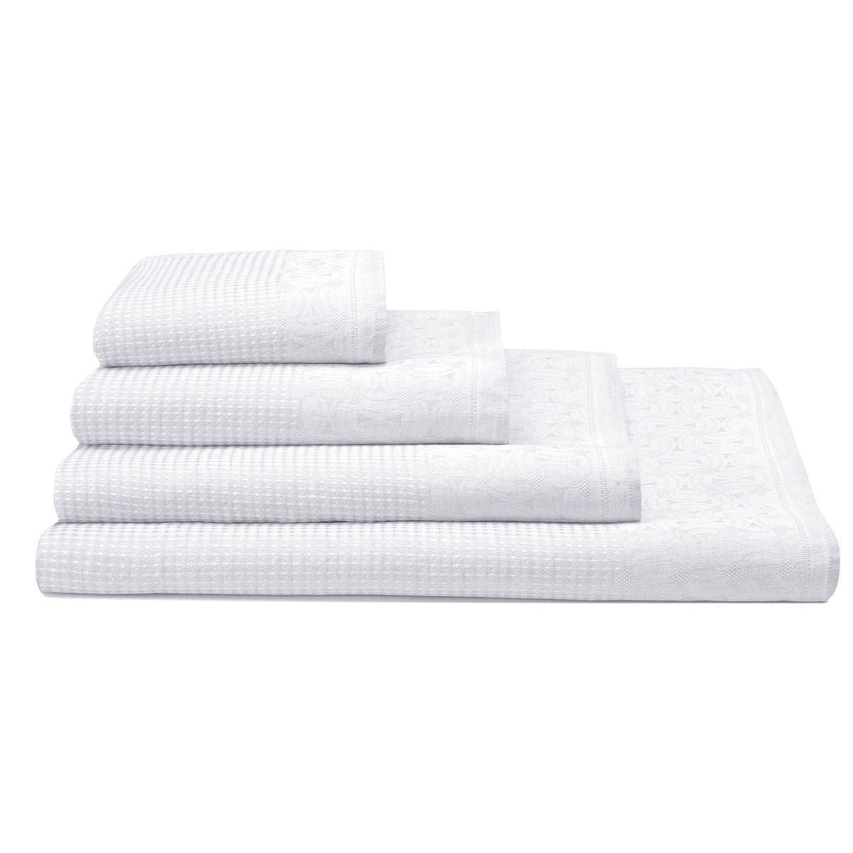 Lula White Linen Towels by Le Jacquard Français