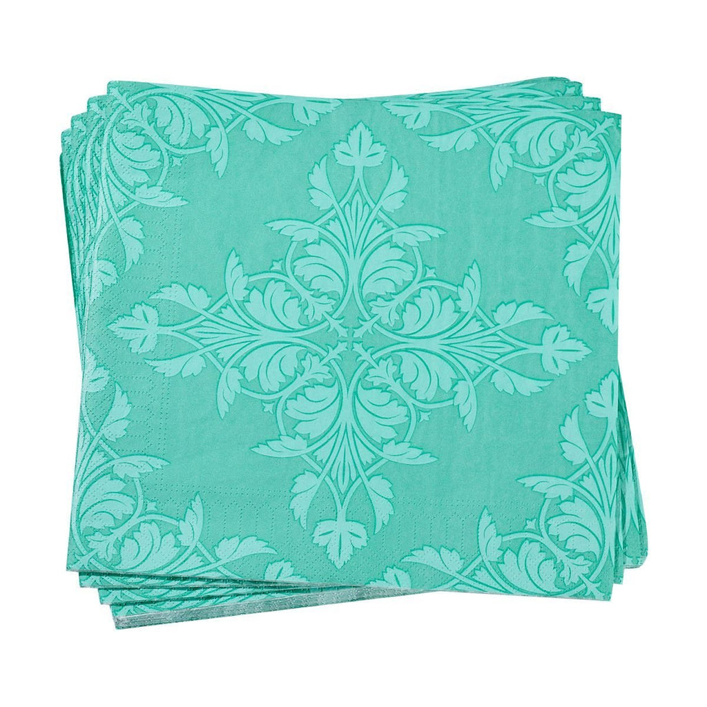 Syracuse Aqua Paper Napkins by Le Jacquard Français
