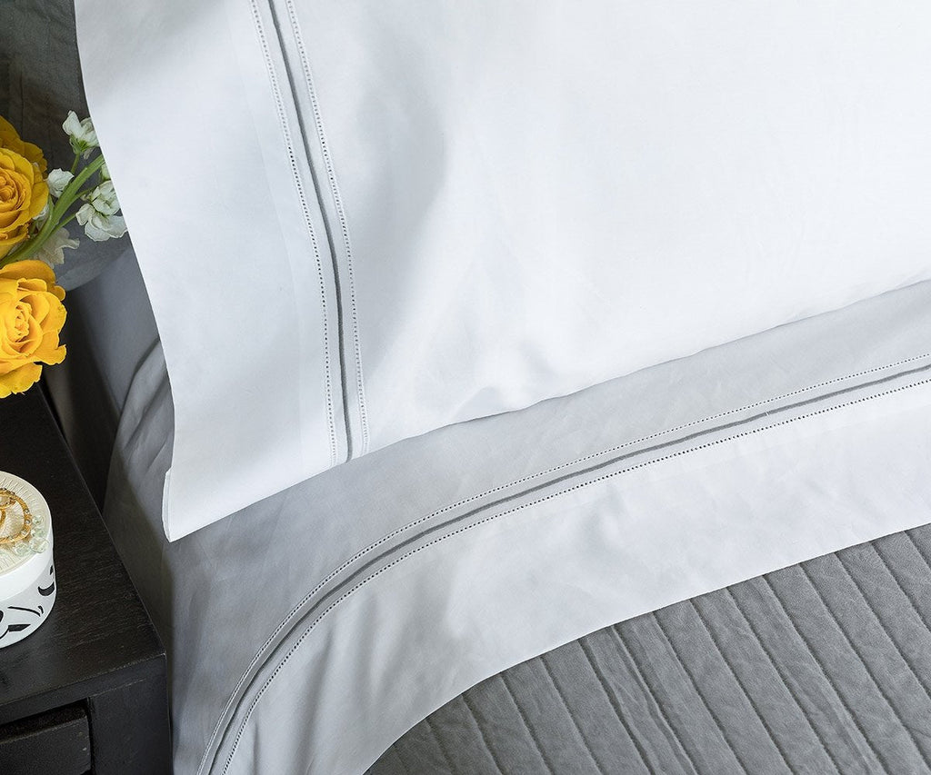 Bella White with Silver Sheet Set by Lili Alessandra