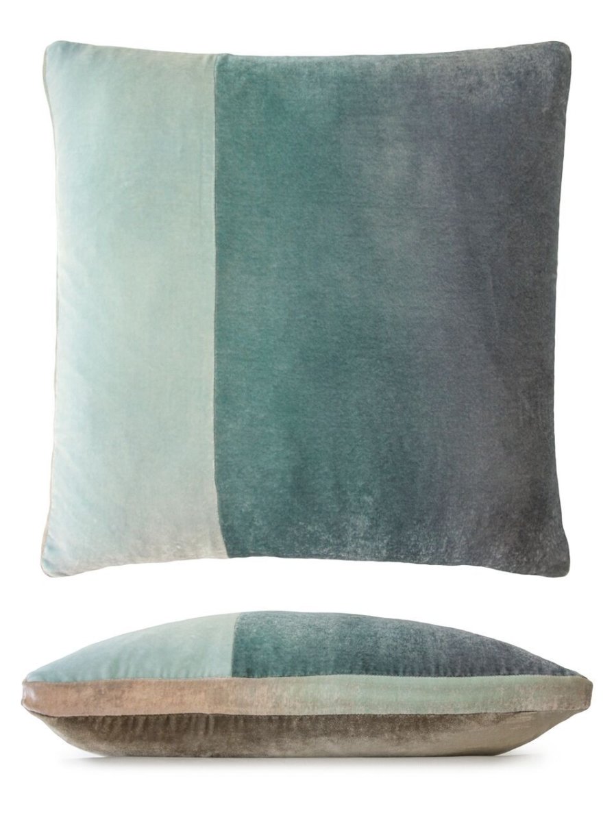 Nickel Velvet Color Block Pillow by Kevin O'Brien Studio