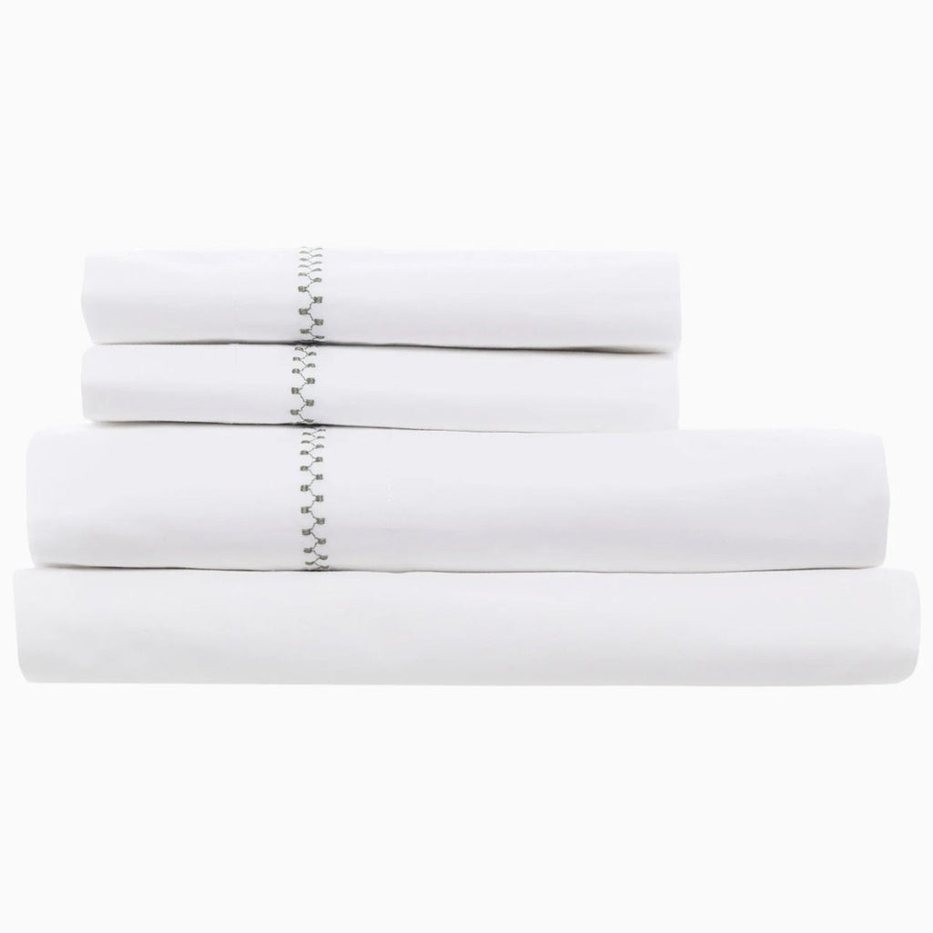 Anketi Sage Green Organic Cotton Sheet Set by John Robshaw