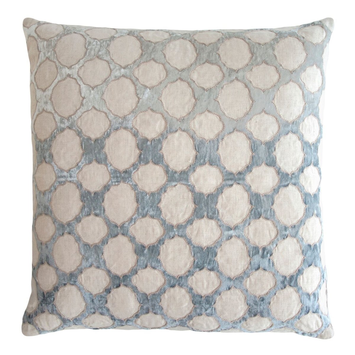 Seaglass Fretwork Velvet Appliqué Pillow by Kevin O'Brien Studio
