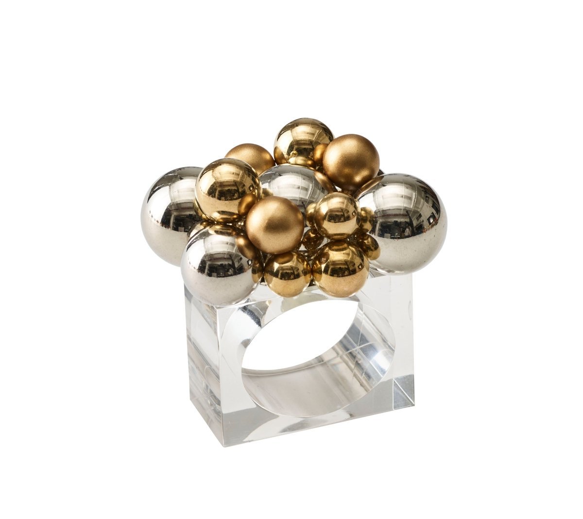 Bauble Napkin Ring in Gold & Silver Set of 4 by Kim Seybert