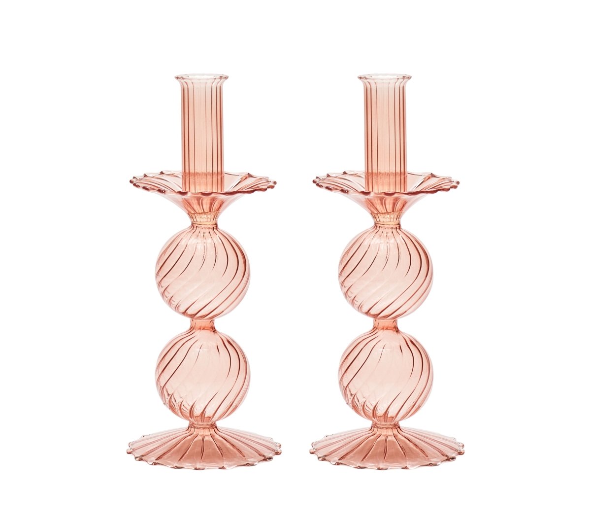Bella Short Candle Holder in Blush Set of 2 by Kim Seybert